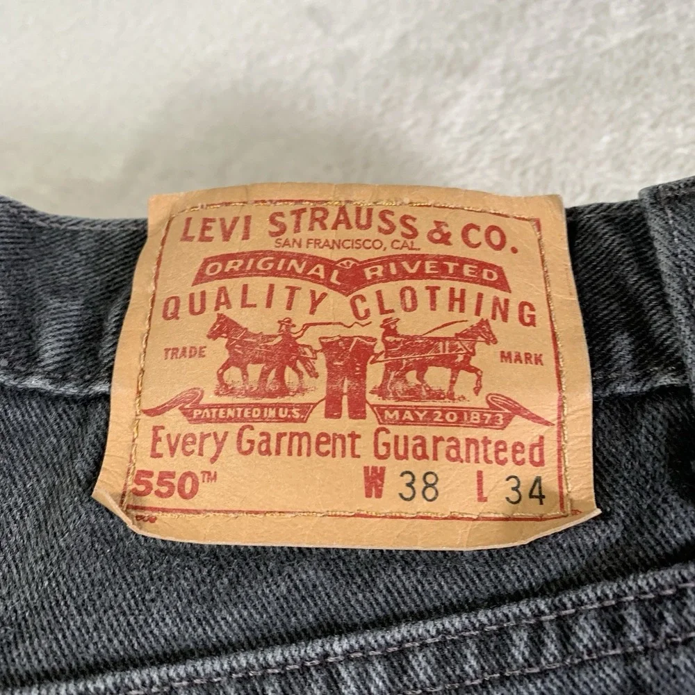 Vintage Levis 550 Jeans Mens 38x34 Gray Relaxed Tapered‎ Y2K Denim Made In USA